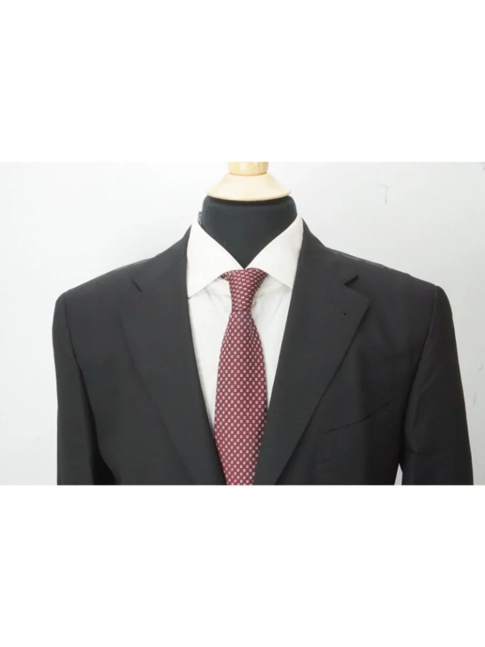Tagliatore Solid Black Wool 2 Pc Suit Jacket Pants Sz 44R US 54EU NEW
